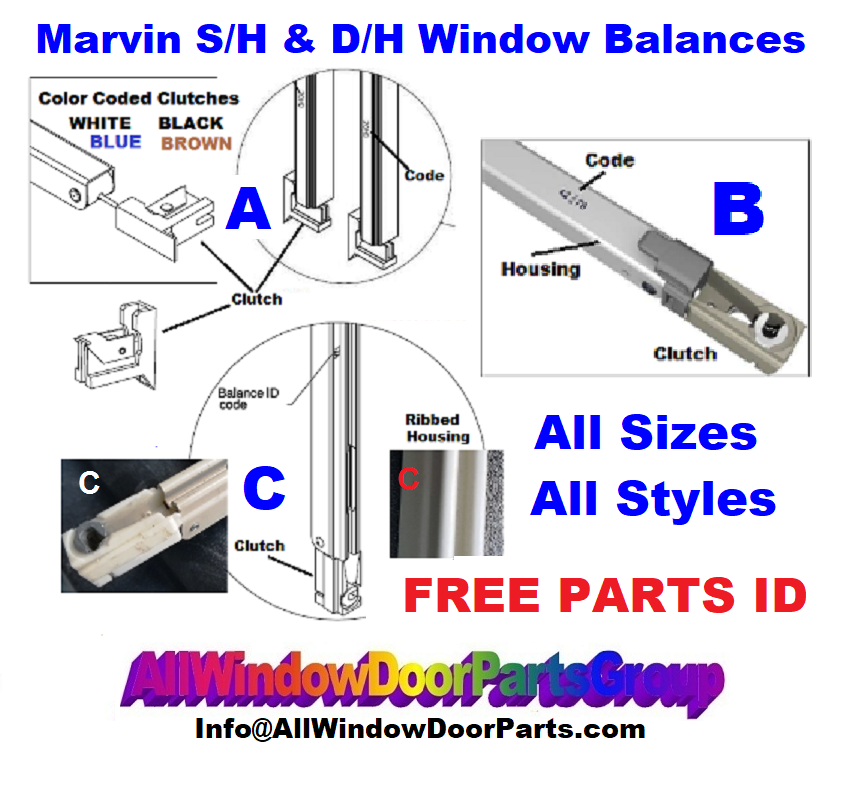 Marvin Window Balances [D/H] Double [S/H] Single Hung 10" to 20" Long